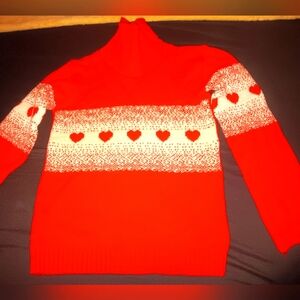 Girls size 5/6, Pink & Blue turtleneck sweater